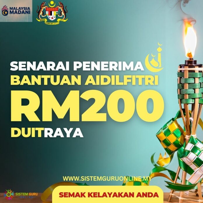 Official Senarai Penerima Bantuan Khas Kewangan Aidilfitri RM200 Yang