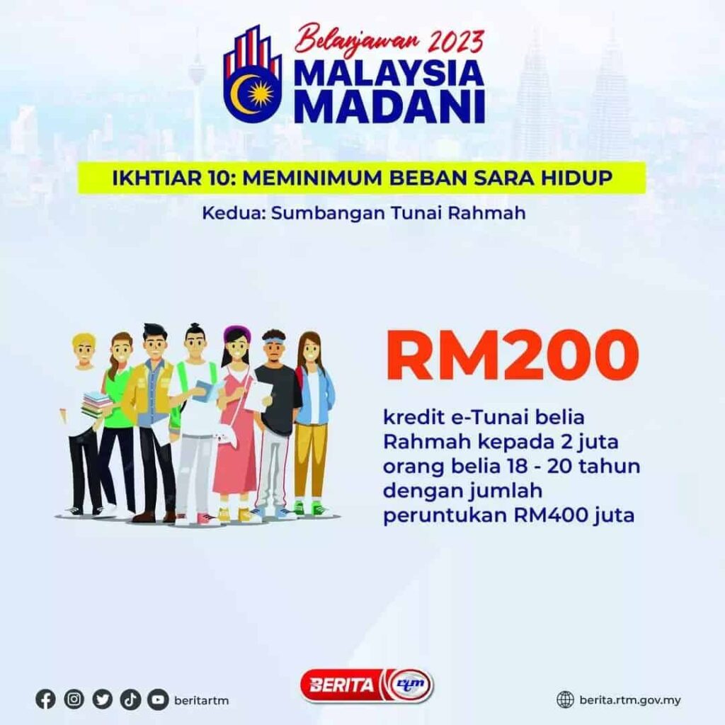 Bantuan E Tunai Baru Sebanyak RM200 Untuk Rakyat Malaysia