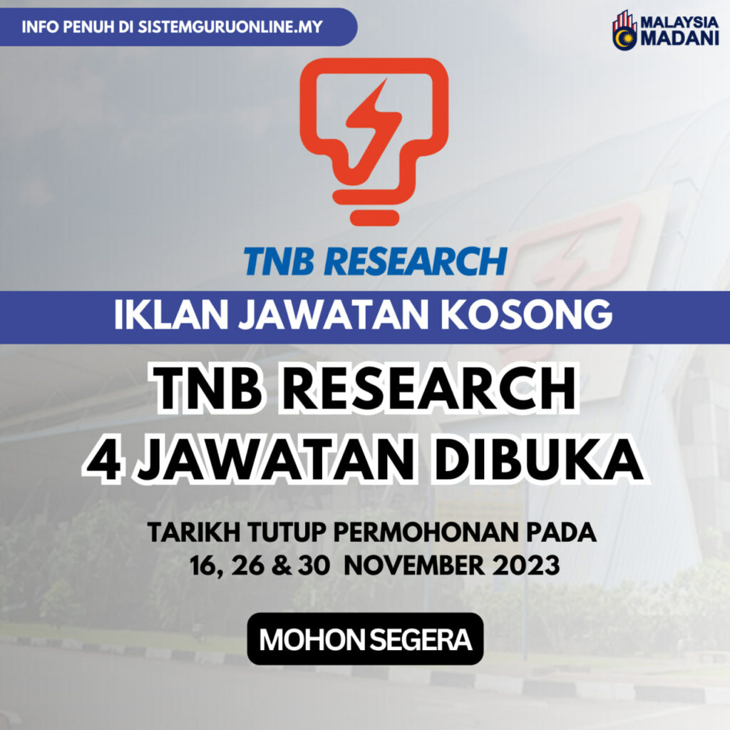 Kerja Tnb Research Jawatan Dibuka Untuk Seluruh Rakyat Malaysia