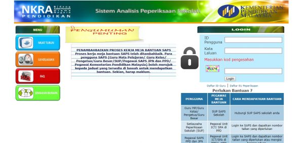 Tarikh Penting Pengisian Markah ke dalam SAPS 2018