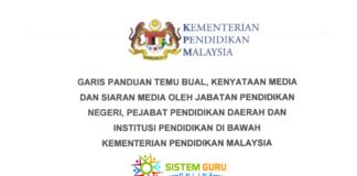 Garis Panduan Temu bual, Kenyataan Media dan Sidang Media oleh JPN, PPD dan Institusi Pendidikan di bawah KPM