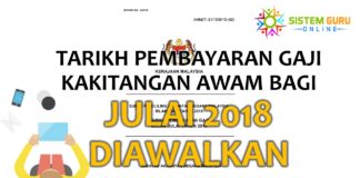 Tarikh Pembayaran Gaji Kakitangan Awam bagi Julai 2018 Diawalkan
