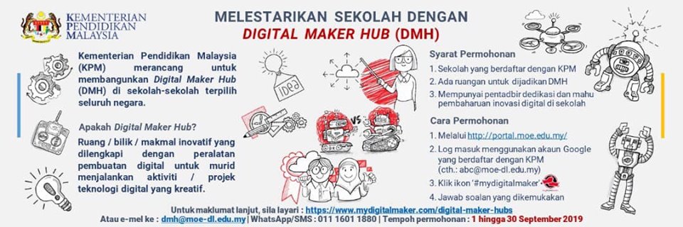  Mohon Digital Maker Hub untuk sekolah anda sekarang