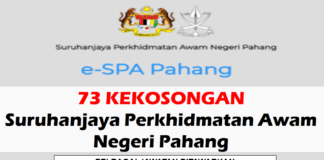 73 Kekosongan Suruhanjaya Perkhidmatan Awam Negeri Pahang Effective Mac 2021 73 Kekosongan Jawatan SPA Pahang