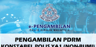 Pengambilan PDRM Konstabel Polis YA1 (NON-BUMI) Effective Mac 2021 Pengambilan PDRM Konstabel Polis YA1 (Non-Bumi)