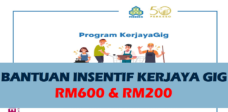 Bantuan Insentif Kerjaya Gig RM600 dan RM200