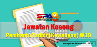 Jawatan Kosong Pembantu Tadbir (Kewangan) W19