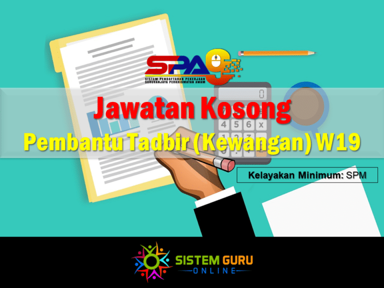 Jawatan Kosong Pembantu Tadbir (Kewangan) W19