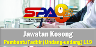Jawatan Kosong Pembantu Tadbir (Undang-undang) L19