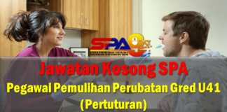 Jawatan Kosong SPA Pegawai Pemulihan Perubatan Gred U41 (Pertuturan)