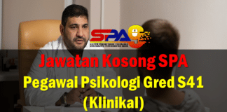 Jawatan Kosong SPA Pegawai Psikologi Gred S41 (Klinikal)
