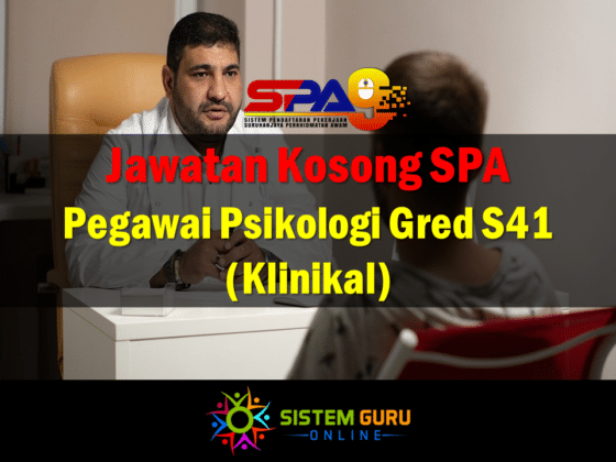 Jawatan Kosong SPA Pegawai Psikologi Gred S41 (Klinikal)