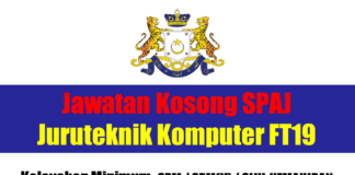 Jawatan Kosong SPAJ Juruteknik Komputer FT19