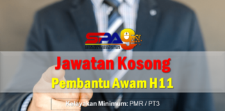 Jawatan Kosong Pembantu Awam H11