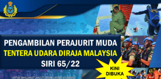 Pengambilan Perajurit Muda Tentera Udara Diraja Malaysia Siri 65/22 Effective Jun 2021 Pengambilan Perajurit Muda Tentera Udara Diraja Malaysia Siri 65/22