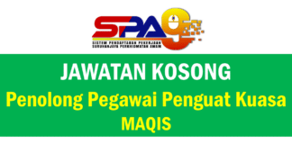 Jawatan Kosong Penolong Pegawai Penguat Kuasa MAQIS Effective Julai 2021 Jawatan Kosong Penolong Pegawai Penguat Kuasa MAQIS