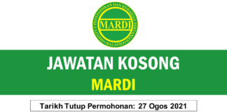 Jawatan Kosong MARDI Effecting 2021 Jawatan Kosong MARDI