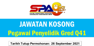 Official Jawatan Kosong Pegawai Penyelidik Gred Q41 Jawatan Kosong Pegawai Penyelidik Gred Q41