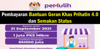 Pembayaran Bantuan Geran Khas Prihatin 4.0 dan Semakan Status Pembayaran Bantuan Geran Khas Prihatin 4.0 dan Semakan Status