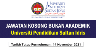 Jawatan Kosong Bukan Akademik Universiti Pendidikan Sultan Idris