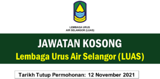 Jawatan Kosong Lembaga Urus Air Selangor (LUAS)