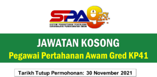 Official Jawatan Kosong Pegawai Pertahanan Awam Gred KP41 Jawatan Kosong Pegawai Pertahanan Awam Gred KP41