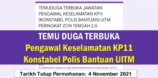 Temu Duga Terbuka Pengawal Keselamatan KP11 Konstabel Polis Bantuan UITM TEMU DUGA TERBUKA Pengawal Keselamatan KP11 Konstabel Polis Bantuan UITM