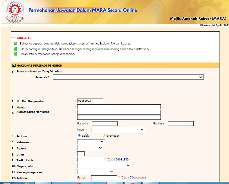 Cara Mohon Jawatan Pegawai Perkhidmatan Pendidikan Dg41 Mara Tahun 2022 ...