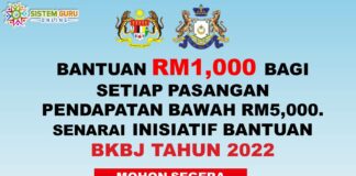 Bantuan RM1000 Bagi Pasangan Pendapatan Bawah RM5,000. Senarai Inisiatif Bantuan BKBJ Tahun 2022