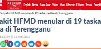 Peringatan Buat Ibubapa di Terengganu Kes HFMD Meningkat dan Tular di Taska