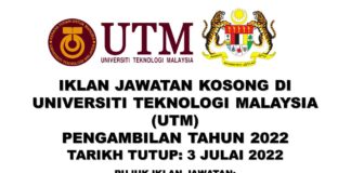 UTM Buka Pengambilan Jawatan Kosong Terkini Effective Sehingga 3 Julai 2022