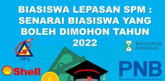 Senarai Biasiswa Lepasan SPM : Senarai Biasiswa Yang Boleh Dimohon Tahun 2022