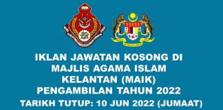 MAIK Buka Pengambilan 80 jawatan Kosong Effective Sehingga 10 Jun 2022