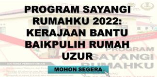 Program Sayangi Rumahku 2022: Kerajaan Bantu Baikpulih Rumah Uzur