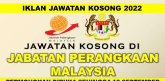 Jawatan Kosong di Jabatan Perangkaan Malaysia Effective Sehingga 18 September 2022