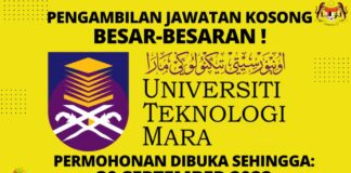 Pengambilan Besar-Besaran Jawatan Kosong di UITM Effective Sehingga 30 September 2022