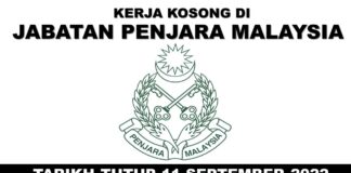 Jawatan Kosong di Jabatan Penjara Malaysia Effective Sehingga 11 September 2022