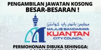 Jawatan Kosong di Majlis Bandararaya Kuantan (MBK) Effective Sehingga 1 November 2022