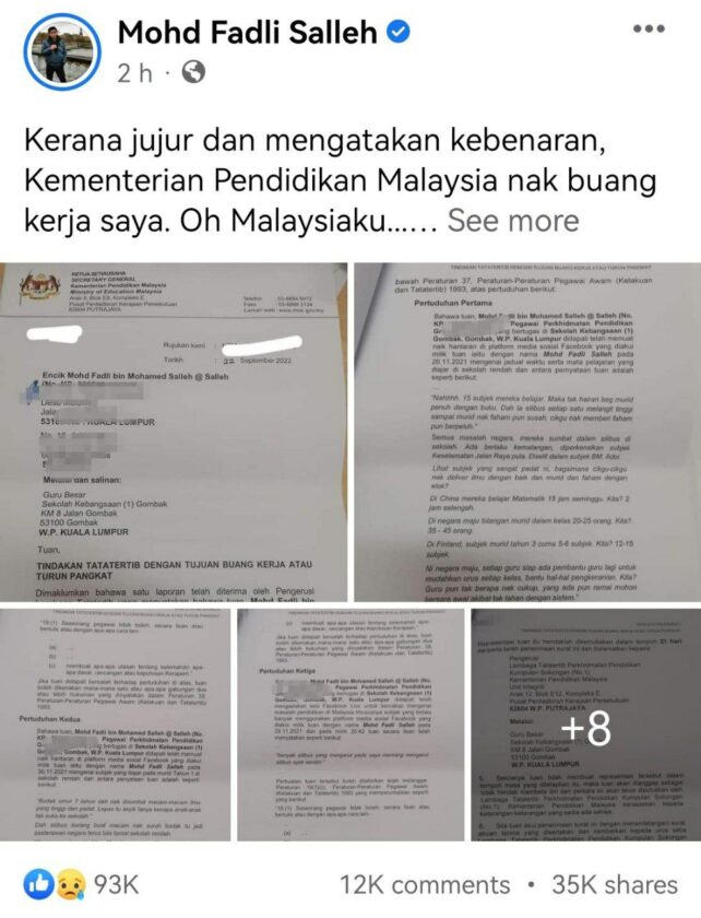 1 Petisyen Untuk Cikgu Mohd Fadhli Salleh | Rakyat Malaysia Tuntut ...