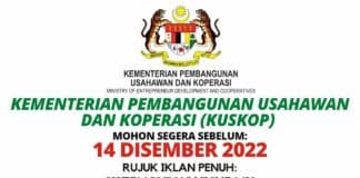 Jawatan Kosong Di Kementerian Pembangunan Usahawan dan Koperasi (KUSKOP)