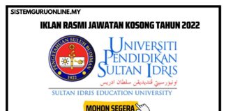 Permohonan Jawatan Kosong di Universiti Pendidikan Sultan Idris (UPSI) Kini Dibuka