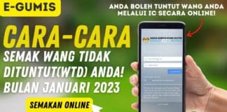 Semakan Tuntutan Wang Tidak Dituntut (WTD) Bulan Januari 2023 Semakan Tuntutan Wang Tidak Dituntut (WTD) Bulan Januari 2023