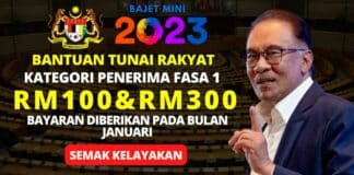 Kategori Penerima Bantuan Tunai Rakyat Fasa 1