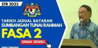Tarikh Bayaran Sumbangan Tunai Rahmah (STR) Fasa 2