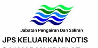 JPS KELUARKAN NOTIS 24JAM BANJIR UNTUK 6 NEGERI