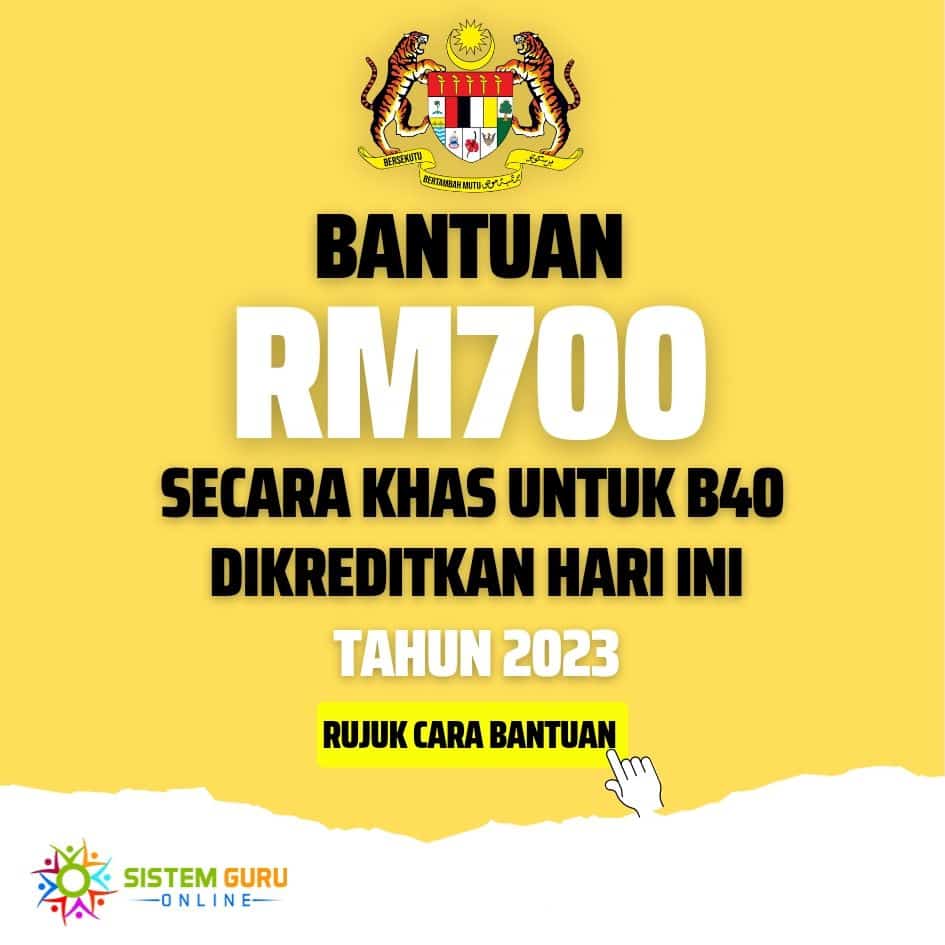 Bantuan RM700 Secara Khas Untuk B40 Dikreditkan Hari Ini