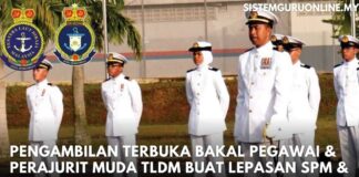 Pengambilan Terbuka Bakal Pegawai & Perajurit Muda TLDM Buat Lepasan SPM & Graduan