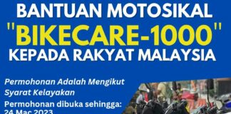 Bantuan Motosikal Bikecare-1000 Kepada Rakyat Malaysia