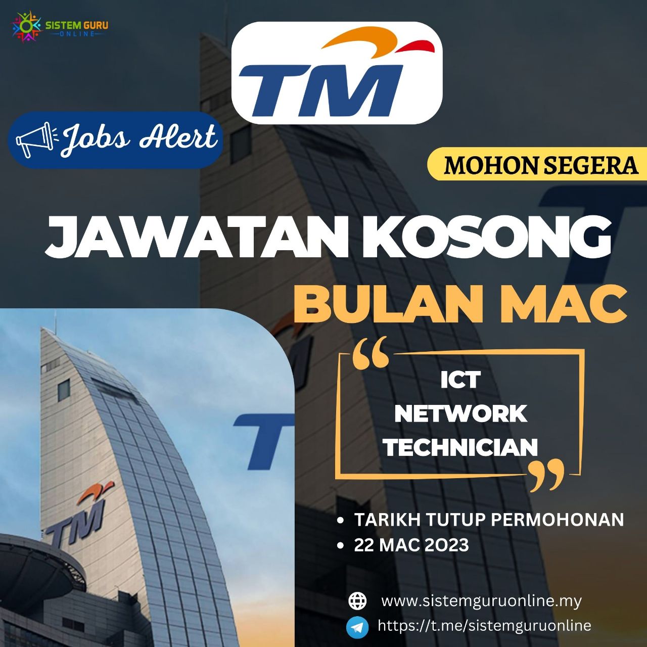 Permohonan Jawatan Kosong Telekom Malaysia (TM) Mac 2023