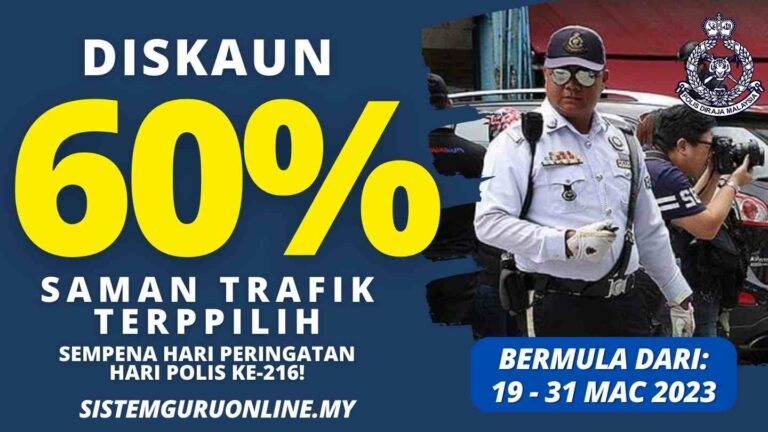 DISKAUN SAMAN KESALAHAN TRAFIK PDRM 2023